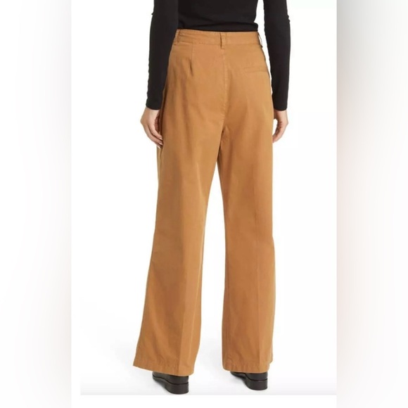 NEW Frame Pleat Front Wide Leg Camel Chinos/Pants - Picture 4 of 16